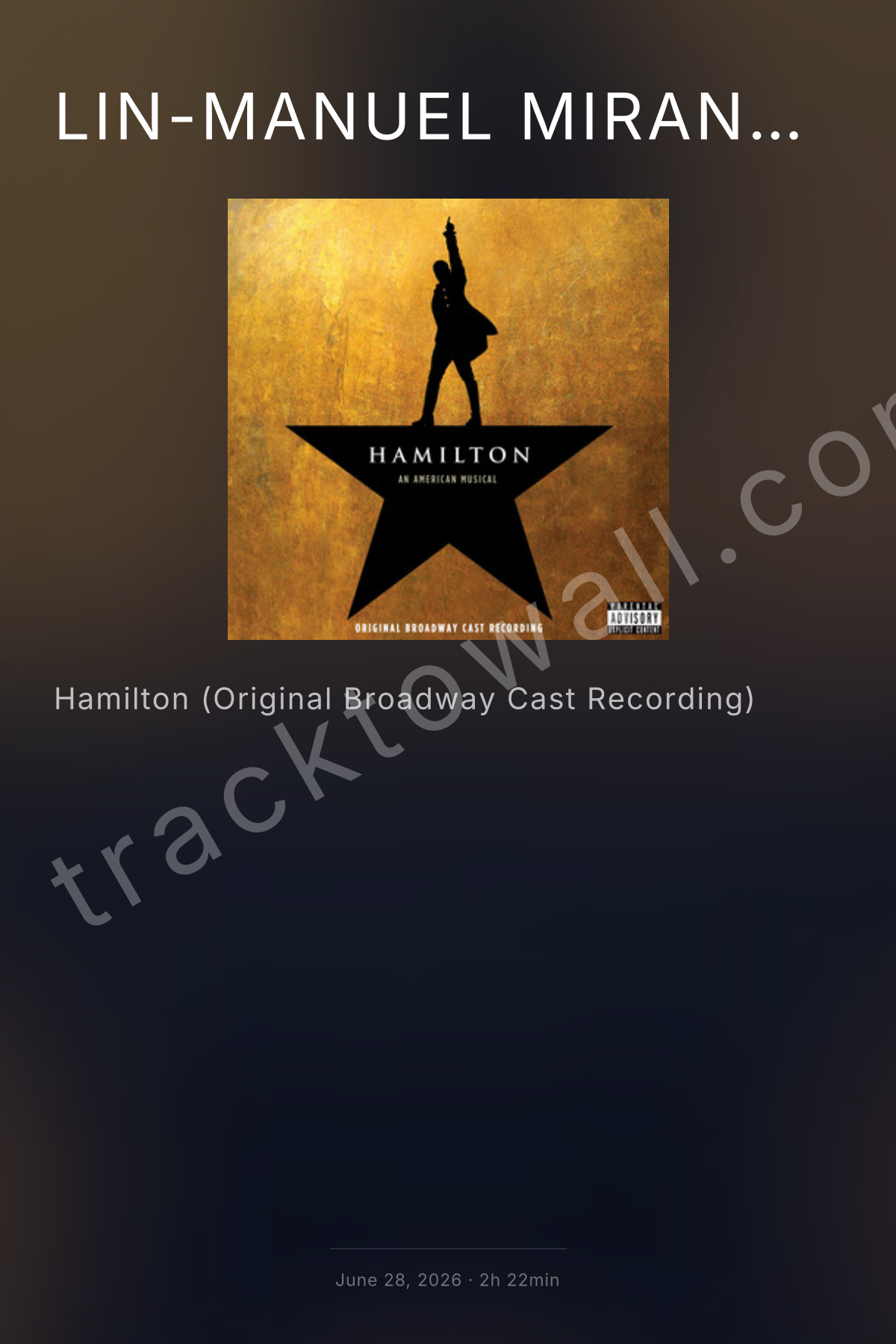 Hamilton (Original Broadway Cast Recording) — bold poster style