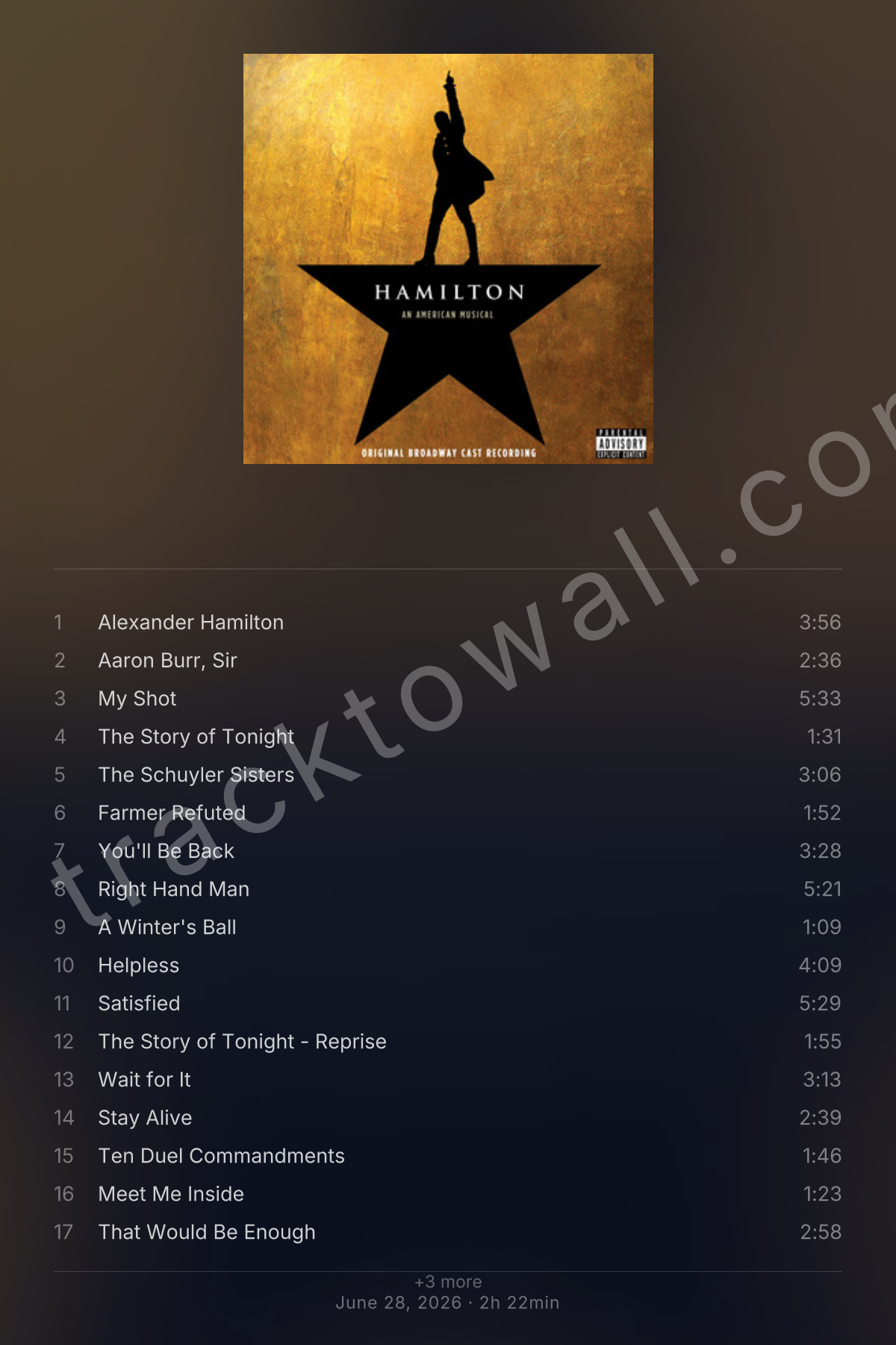 Hamilton (Original Broadway Cast Recording) — classic poster style