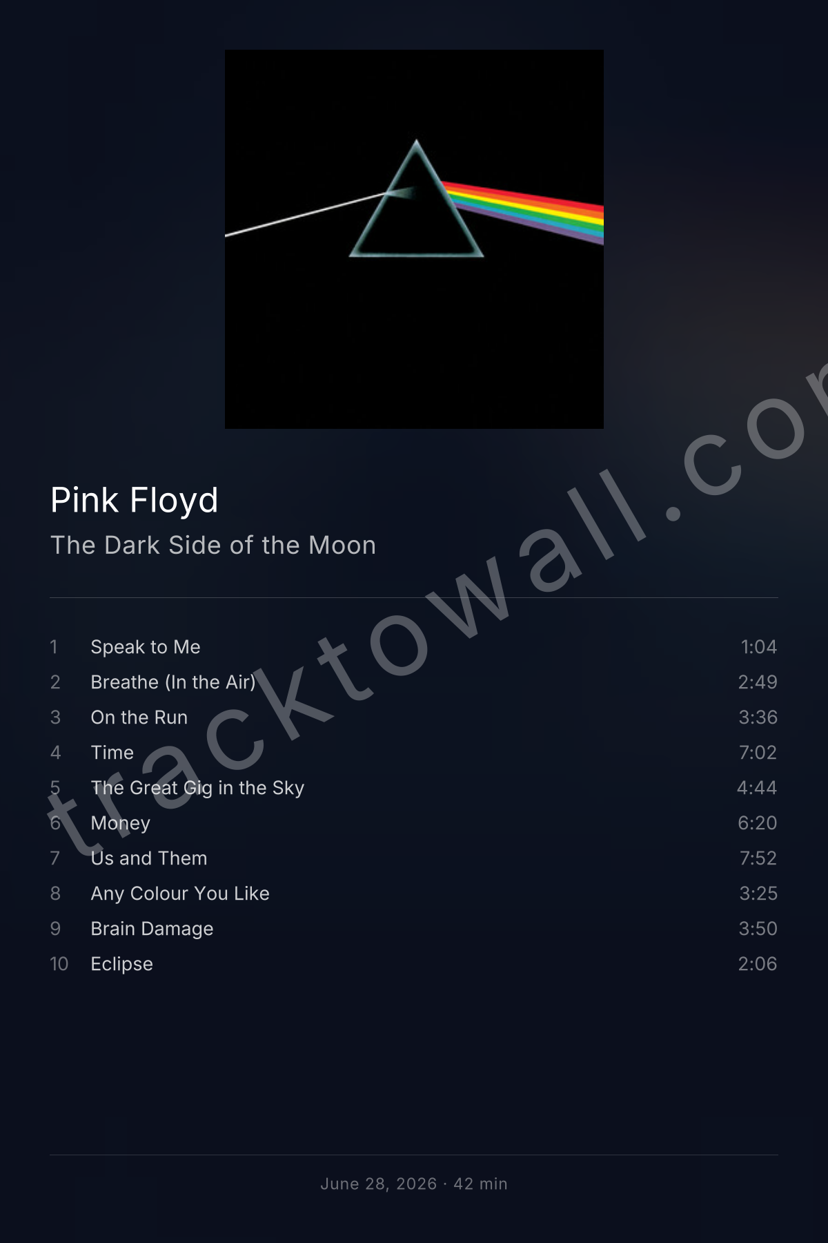 The Dark Side of the Moon — classic poster style